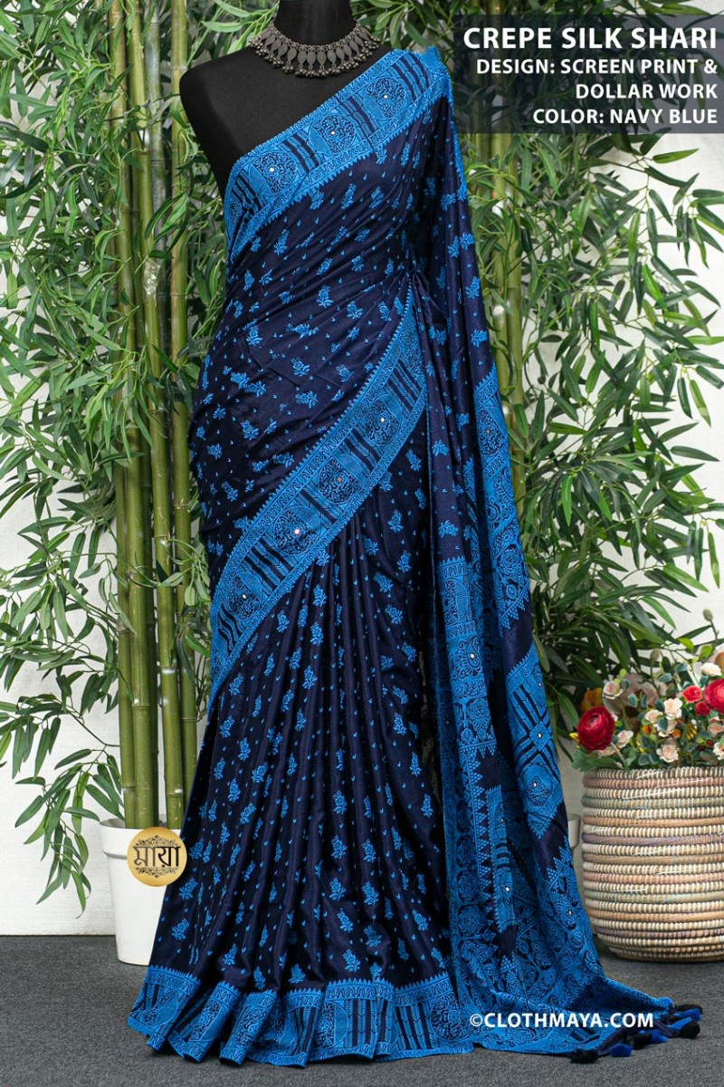 Shari Rud Crepe silk shari code:00361 | clothmaya