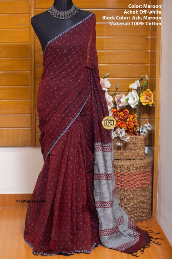 Handloom SOft cotton block printed shari