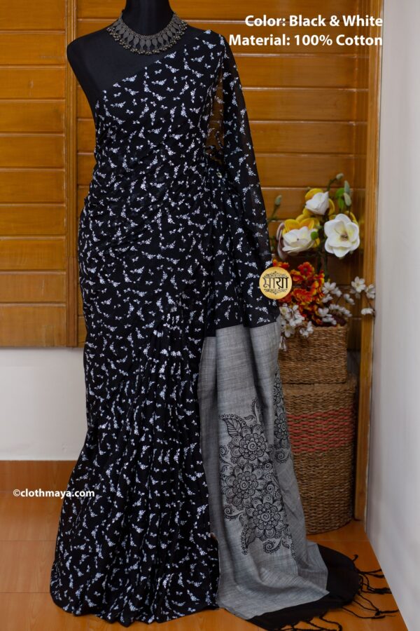 HANDLOOM SOFT COTTON SCREEN PRINTED SHARI