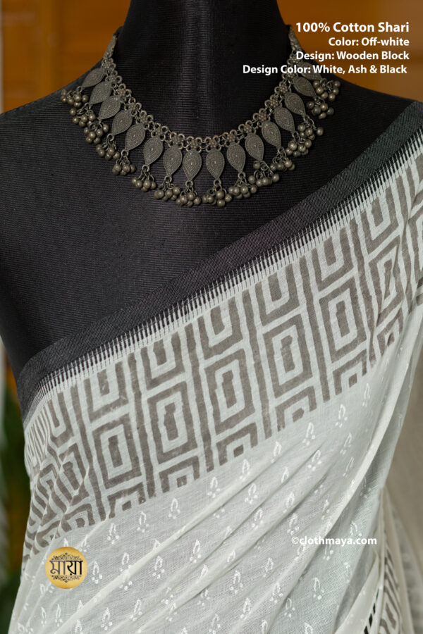 HANDLOOM SOFT COTTON BLOCK PRINTED SHARI