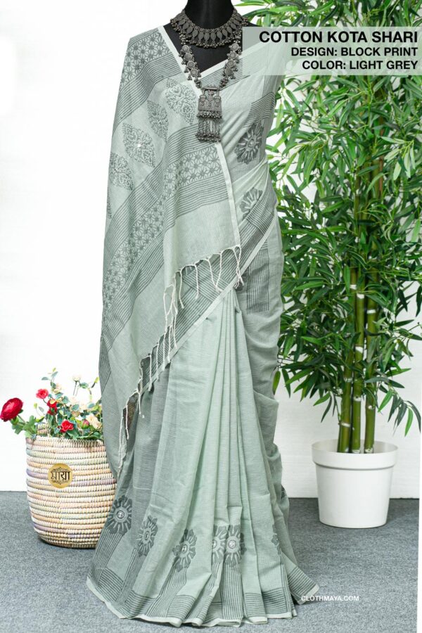 Handloom Soft cotton Kota block printed shari