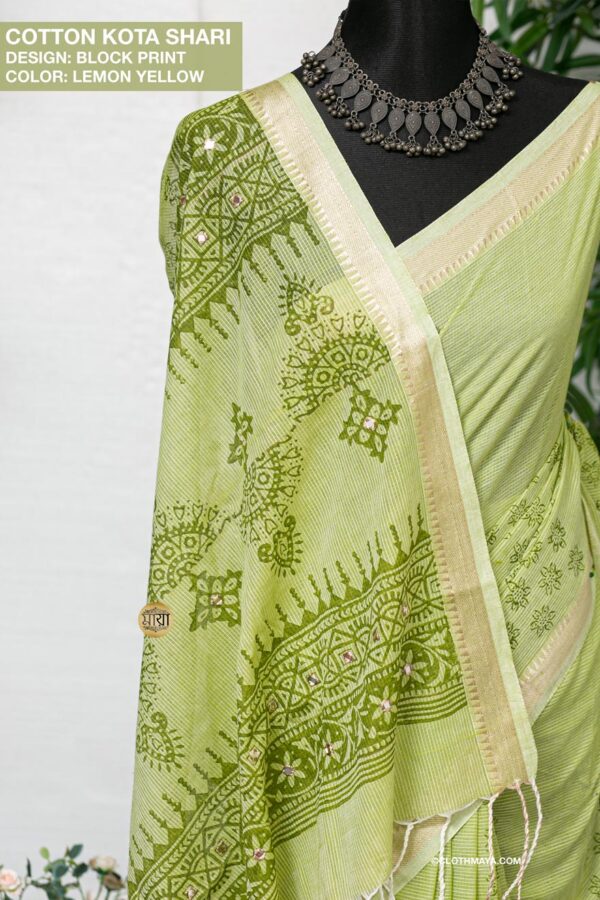 Handloom Soft cotton Kota block printed shari