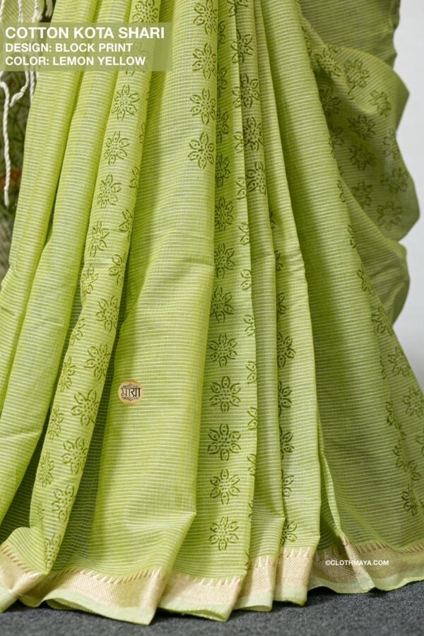 Handloom Soft cotton Kota block printed shari