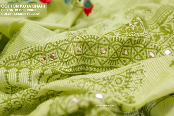 Handloom Soft cotton Kota block printed shari