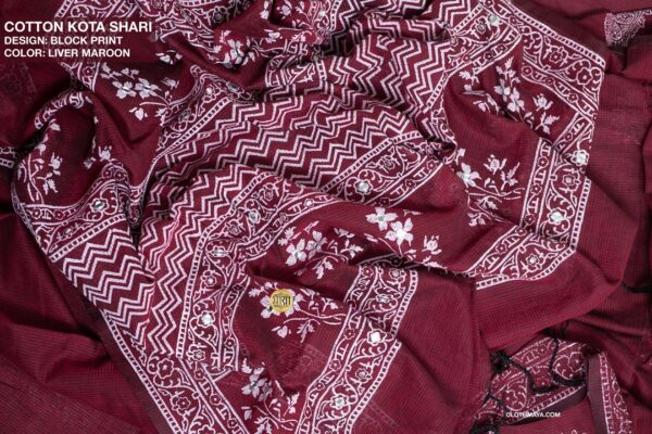 Handloom Soft cotton Kota block printed shari