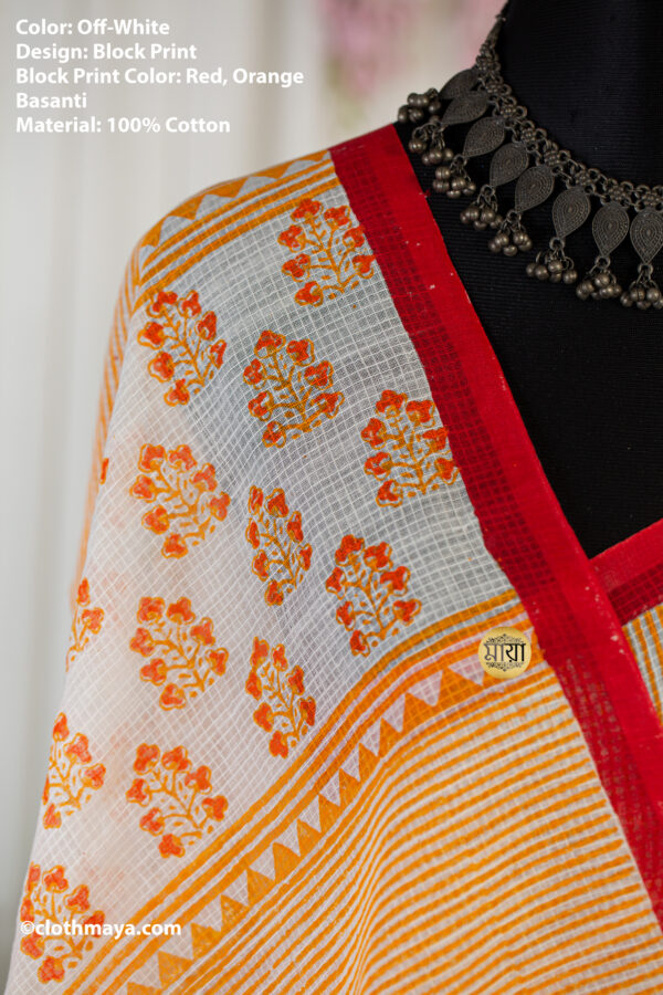 Handloom Block print Shari 2025 - Image 3