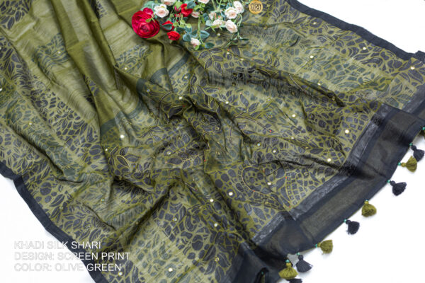 Khadi silk shari - Image 4