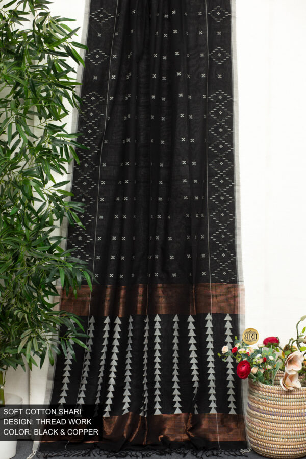 Handloom Soft Cotton Shari - Image 2