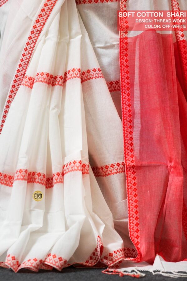 Handloom Soft Cotton Shari - Image 3