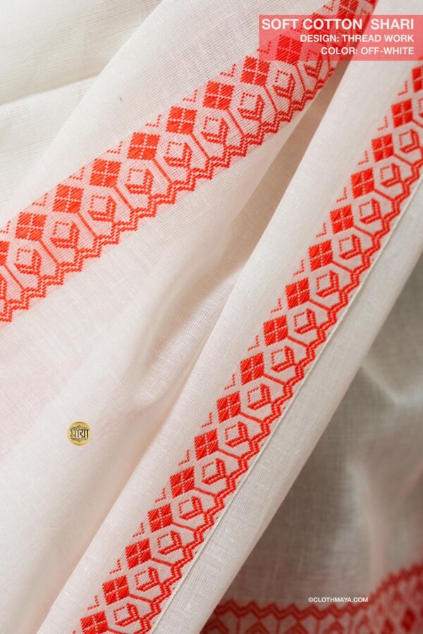 Handloom Soft Cotton Shari - Image 5