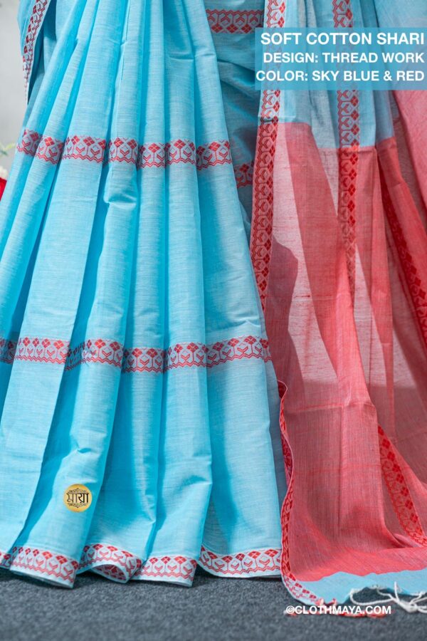 Handloom soft cotton shari - Image 5