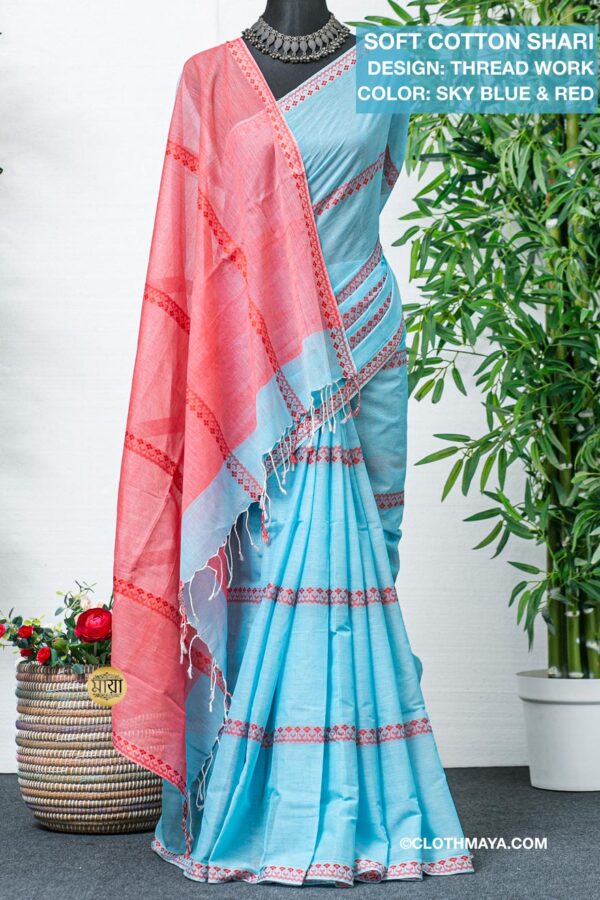 Handloom soft cotton shari - Image 2