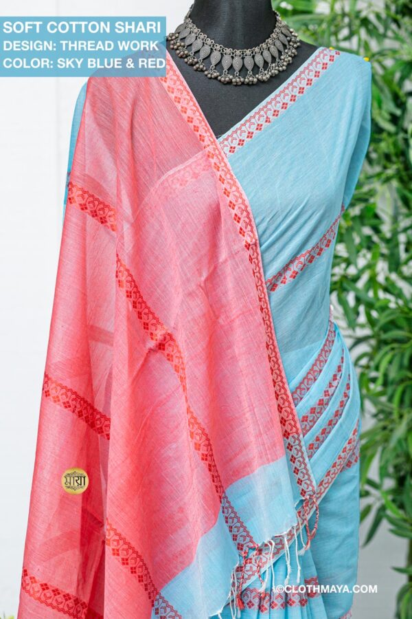 Handloom soft cotton shari - Image 3